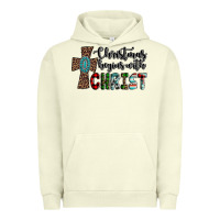 Pigment Pistachio christmas begins with christ Urban Hoodie - AdoDesignShop