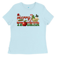 Baby Blue merry teacher Ladies Tee - BarkalooDesign