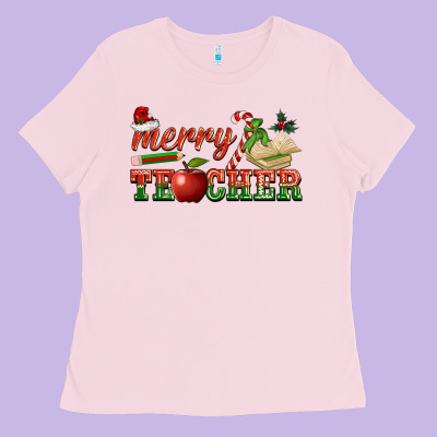 Merry Teacher Ladies Tee Designed By Barkaloodesign