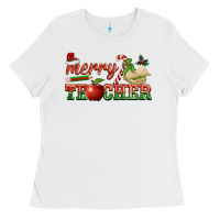 White merry teacher Ladies Tee - BarkalooDesign