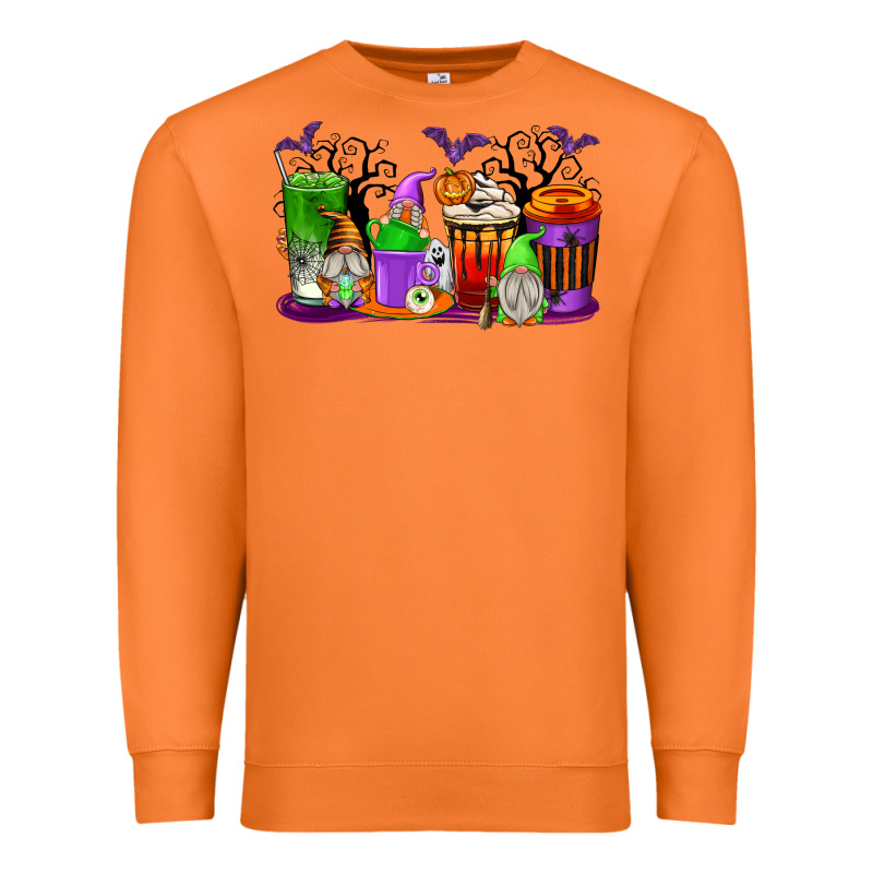 Halloween Gnomes Coffee Cups Premium Sweatshirt by texasbilliewilder | Teevron