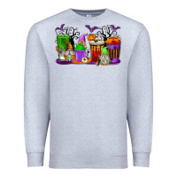 Heather Grey Halloween Gnomes Coffee Cups Premium Sweatshirt - texasbilliewilder