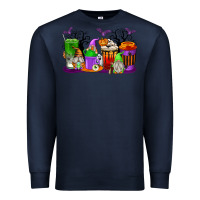 Navy Halloween Gnomes Coffee Cups Premium Sweatshirt - texasbilliewilder