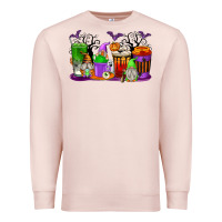 Pale Pink Halloween Gnomes Coffee Cups Premium Sweatshirt - texasbilliewilder