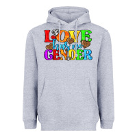 Heather Grey love has no gender pride lgbtq Heavyweight Hoodie - texasbilliewilder