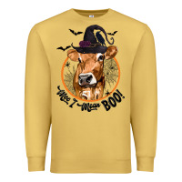 Antique Gold Halloween Cow Moo I Mean Boo Premium Sweatshirt - texasbilliewilder