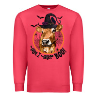 Cardinal Halloween Cow Moo I Mean Boo Premium Sweatshirt - texasbilliewilder