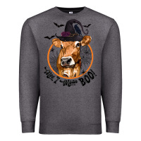 Charcoal Heather Halloween Cow Moo I Mean Boo Premium Sweatshirt - texasbilliewilder
