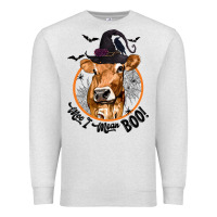 Oatmeal Heather Halloween Cow Moo I Mean Boo Premium Sweatshirt - texasbilliewilder