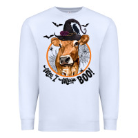 White Halloween Cow Moo I Mean Boo Premium Sweatshirt - texasbilliewilder