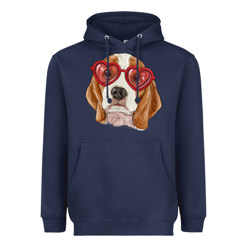 Beagle With Love Glasses Heavyweight Hoodie by RanaPortraitStore | Teevron