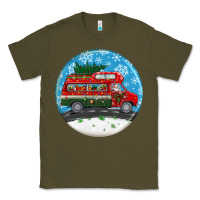 Army Green santa claus with retro van  christmas ornament Classic Tee - BundleAndBundleShop
