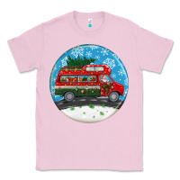 Bubblegum Pink santa claus with retro van  christmas ornament Classic Tee - BundleAndBundleShop