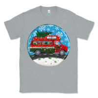Heather Grey santa claus with retro van  christmas ornament Classic Tee - BundleAndBundleShop