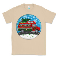 Mushroom santa claus with retro van  christmas ornament Classic Tee - BundleAndBundleShop