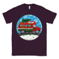 Plum santa claus with retro van  christmas ornament Classic Tee - BundleAndBundleShop