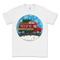 White santa claus with retro van  christmas ornament Classic Tee - BundleAndBundleShop