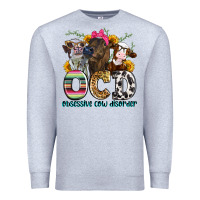 Heather Grey ocd obsessive cow disorder Premium Sweatshirt - Zillion Design Studio