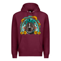 Burgundy western pitbull rainbow Premium Hoodie - Artiststas