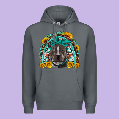 Western Pitbull Rainbow Premium Hoodie Designed By Artiststas