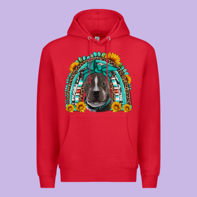 Western Pitbull Rainbow Premium Hoodie Designed By Artiststas