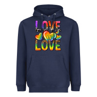 Navy love is love with hearts Heavyweight Hoodie - texasbilliewilder