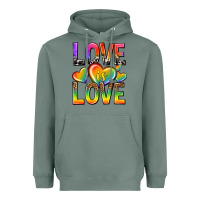 Sage love is love with hearts Heavyweight Hoodie - texasbilliewilder