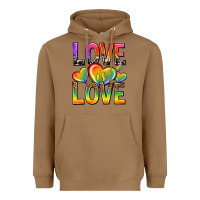 Toasted Coconut love is love with hearts Heavyweight Hoodie - texasbilliewilder