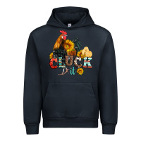 Navy cluck it coop animals hen and chick aztec serape leopard Urban Hoodie - Artiststas