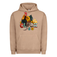 Pigment Burro cluck it coop animals hen and chick aztec serape leopard Urban Hoodie - Artiststas