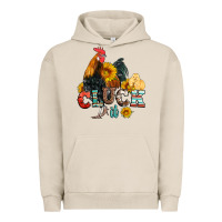 Pigment French Oak cluck it coop animals hen and chick aztec serape leopard Urban Hoodie - Artiststas