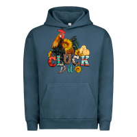 Pigment Midnight Navy cluck it coop animals hen and chick aztec serape leopard Urban Hoodie - Artiststas