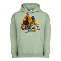 Pigment Oil Green cluck it coop animals hen and chick aztec serape leopard Urban Hoodie - Artiststas
