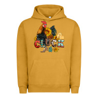 Pigment Peanut Butter cluck it coop animals hen and chick aztec serape leopard Urban Hoodie - Artiststas