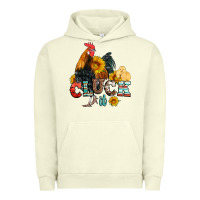 Pigment Pistachio cluck it coop animals hen and chick aztec serape leopard Urban Hoodie - Artiststas