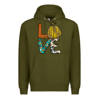 Army Green fall love Premium Hoodie - JahusDesignShop