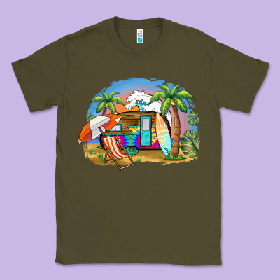 Camp Life Beach Classic Tee Designed By Barkaloodesign
