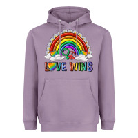 Lavender love wins with daisy and heart Heavyweight Hoodie - texasbilliewilder