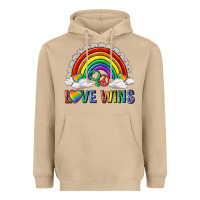 Mushroom love wins with daisy and heart Heavyweight Hoodie - texasbilliewilder