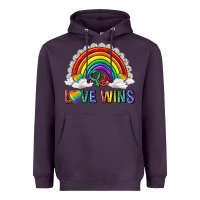 Plum love wins with daisy and heart Heavyweight Hoodie - texasbilliewilder