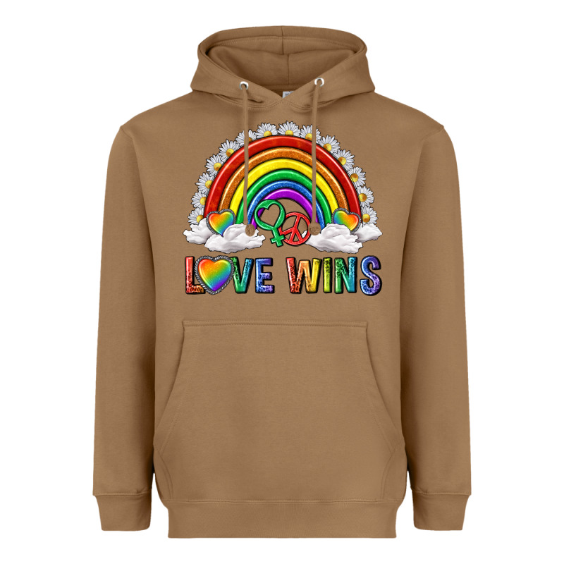 Love Wins With Daisy And Heart Heavyweight Hoodie by texasbilliewilder | Teevron