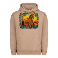 Pigment Burro can't be tamed horse with sunflowers turquoise gemstone western sunset Urban Hoodie - Artiststas