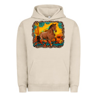 Pigment French Oak can't be tamed horse with sunflowers turquoise gemstone western sunset Urban Hoodie - Artiststas