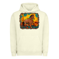 Pigment Pistachio can't be tamed horse with sunflowers turquoise gemstone western sunset Urban Hoodie - Artiststas