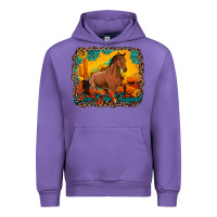 Tulip can't be tamed horse with sunflowers turquoise gemstone western sunset Urban Hoodie - Artiststas