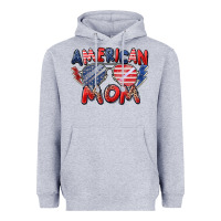 Heather Grey American mom Heavyweight Hoodie - Zillion Design Studio