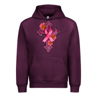 Mauve Wine breast cancer cross Urban Hoodie - AdoDesignShop