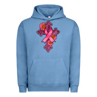 Pigment Pebble Blue breast cancer cross Urban Hoodie - AdoDesignShop