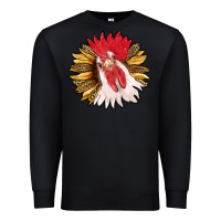 Black sunflower with rooster Premium Sweatshirt - RanaPortraitStore