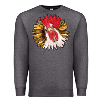 Charcoal Heather sunflower with rooster Premium Sweatshirt - RanaPortraitStore